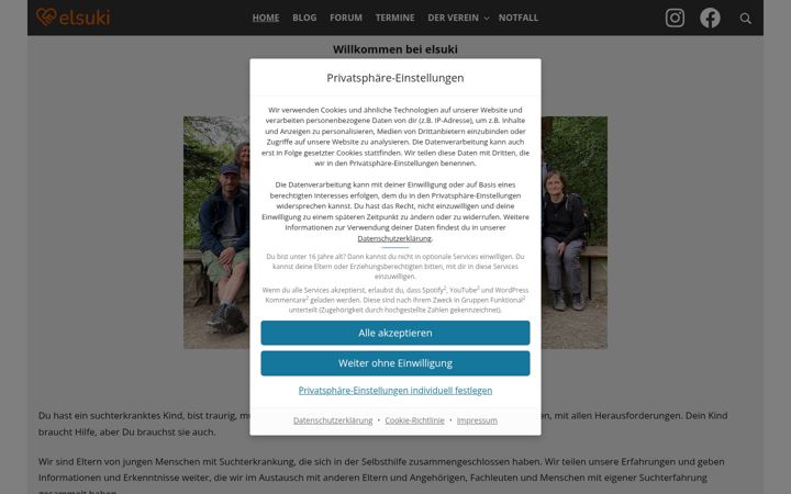 Screenshot of elternsuchtkrankerkinder.de