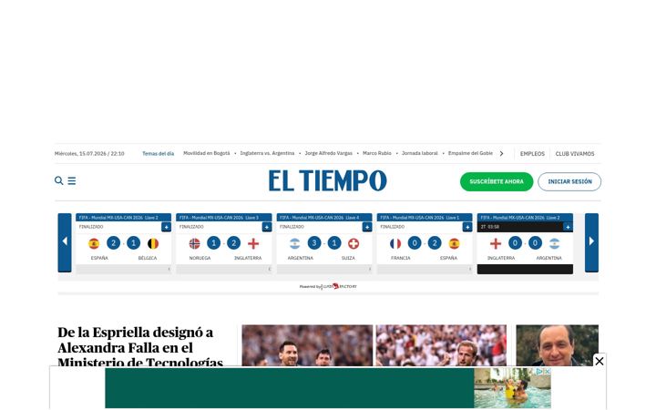 Snímek obrazovky eltiempo.com