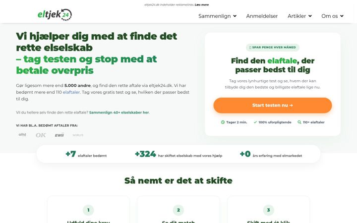 Screenshot of eltjek24.dk