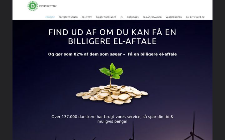 Screenshot ta' eltjekket.dk