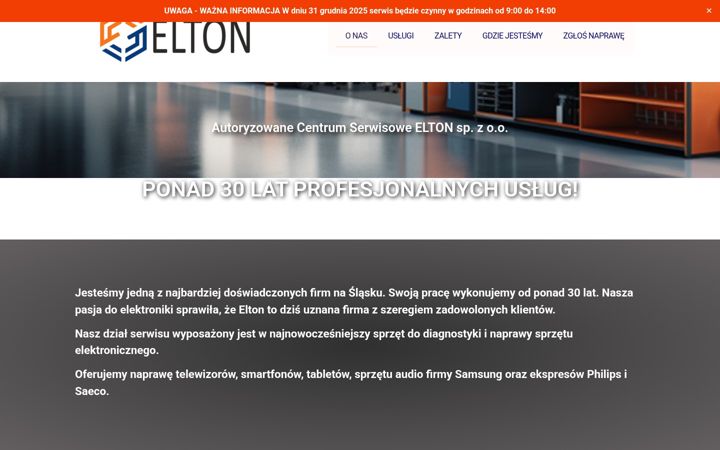 Snímek obrazovky elton.com.pl
