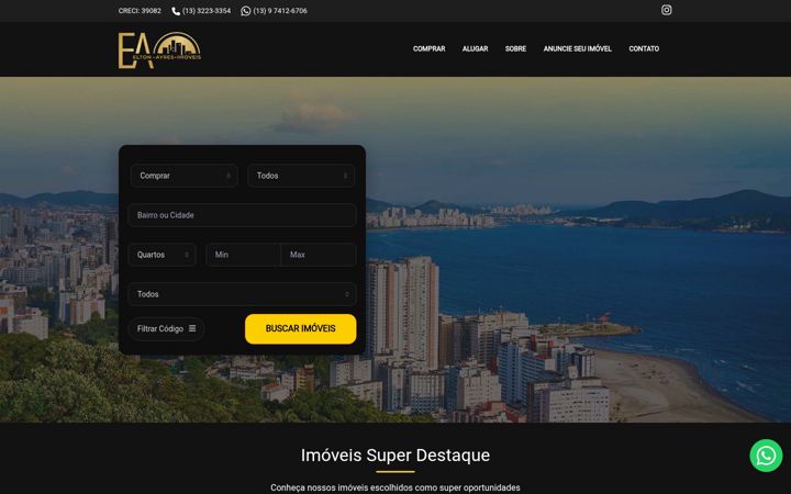 Screenshot di eltonayresimoveis.com.br