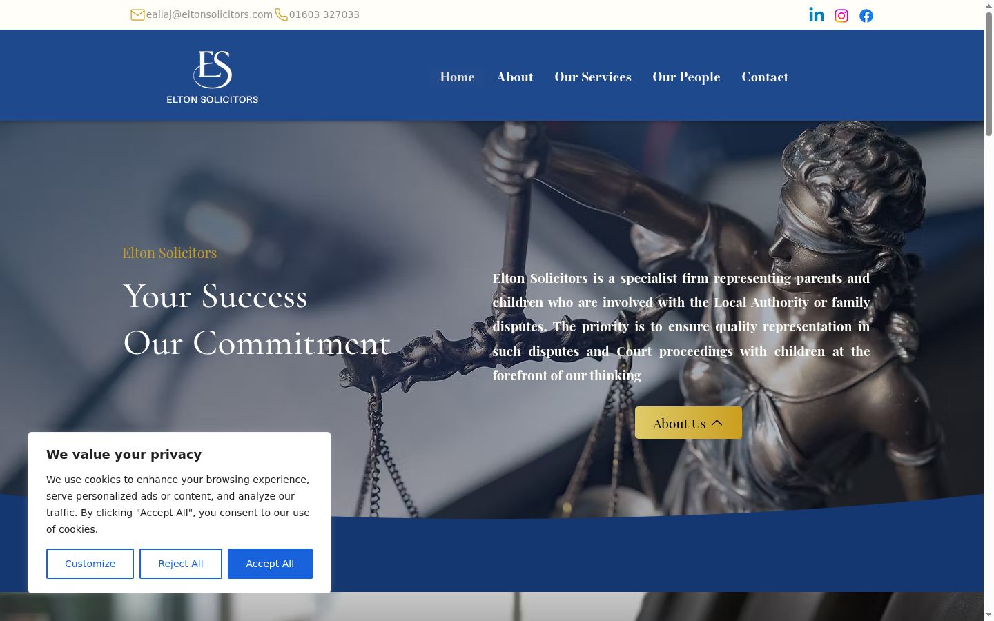 Screenshot of the consent banner shown before any interaction