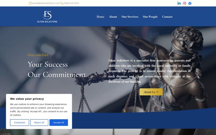 Screenshot of eltonsolicitors.com