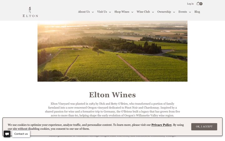 Screenshot of eltonwines.com