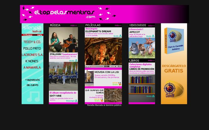 Screenshot of eltopdelasdescargas.com