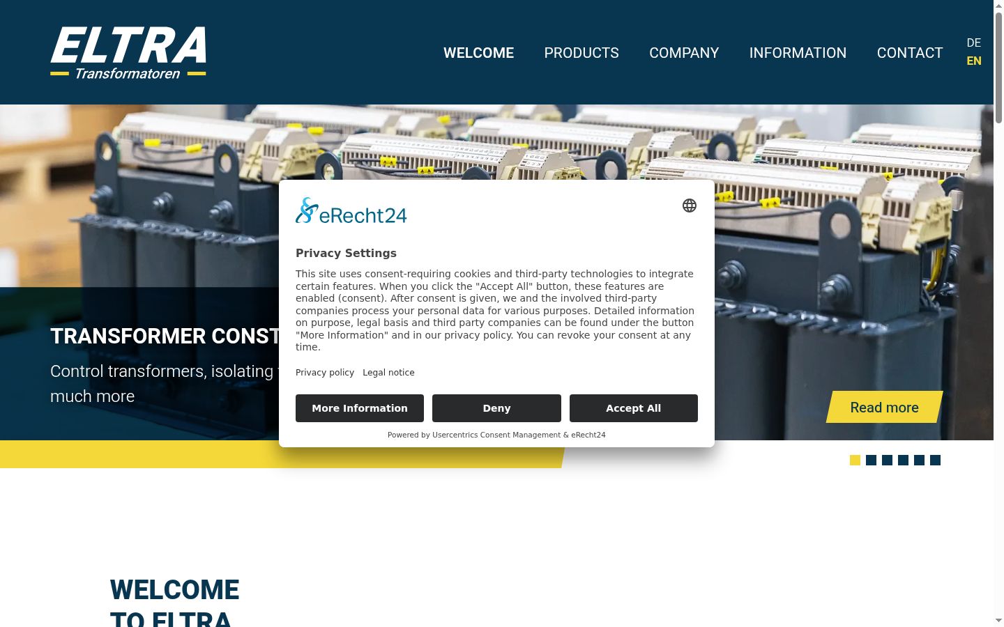 Screenshot del banner di consenso mostrato prima di qualsiasi interazione