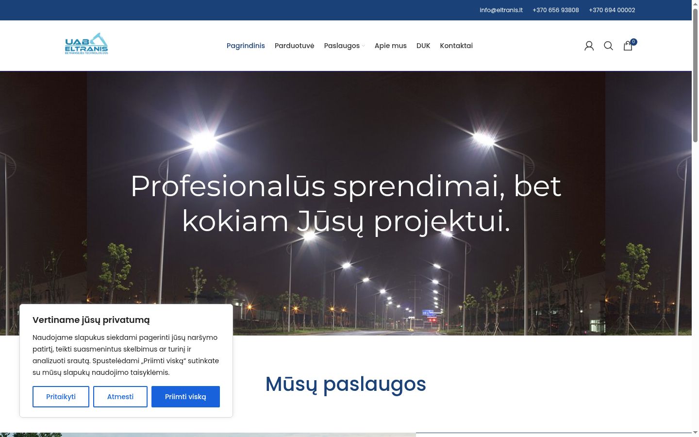 Screenshot of the consent banner shown before any interaction