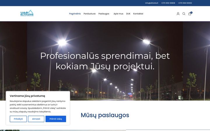 Screenshot of eltranis.lt