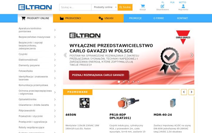 Snímek obrazovky eltron.pl