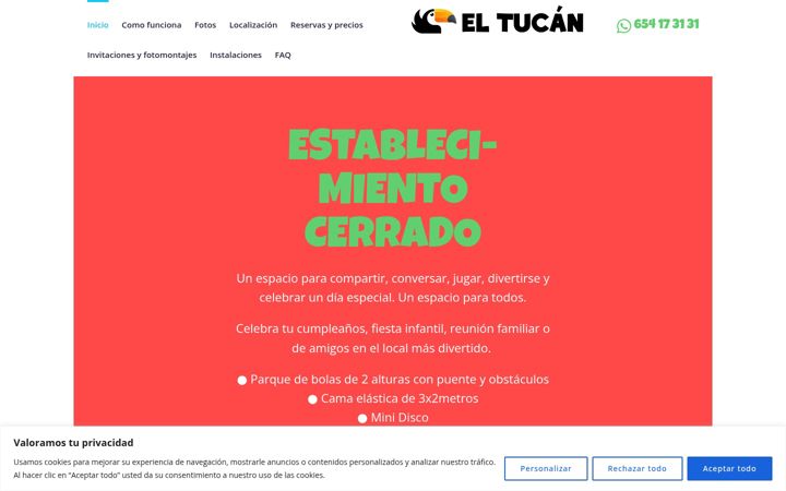 Screenshot of eltucancelebraciones.com