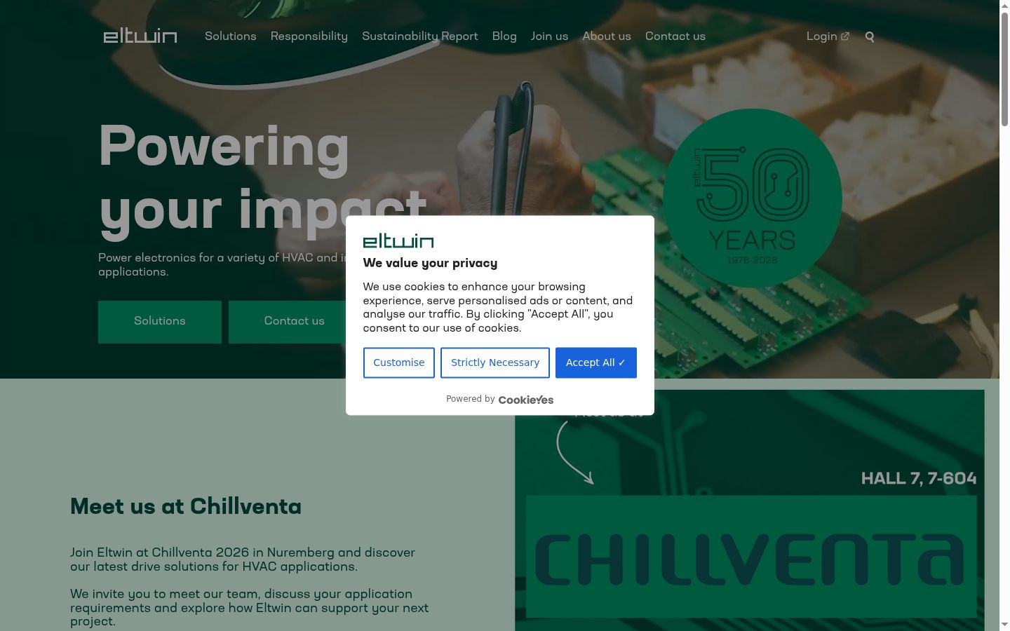Screenshot of the consent banner shown before any interaction