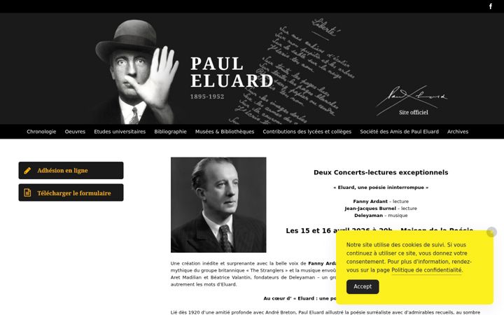 Snimka zaslona za eluard.org