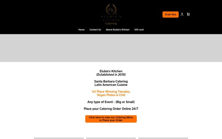Screenshot of elubiaskitchencatering.com
