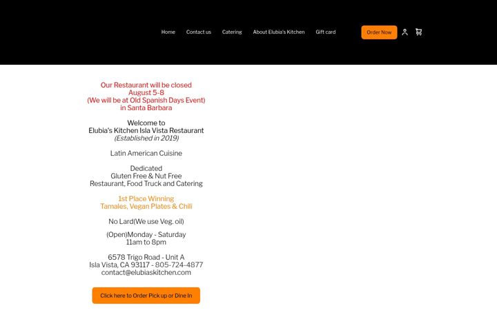 Screenshot of elubiaskitchenislavista.com