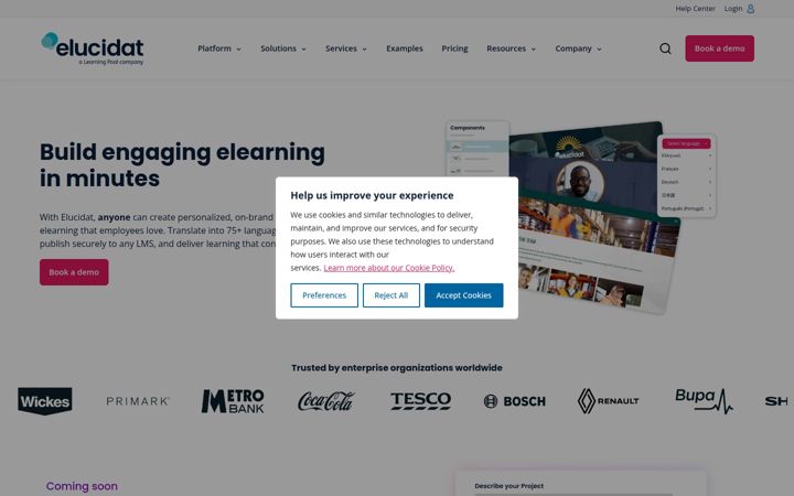 Screenshot of elucidat.com