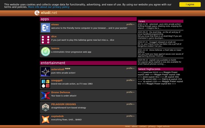 Screenshot di eludi.net