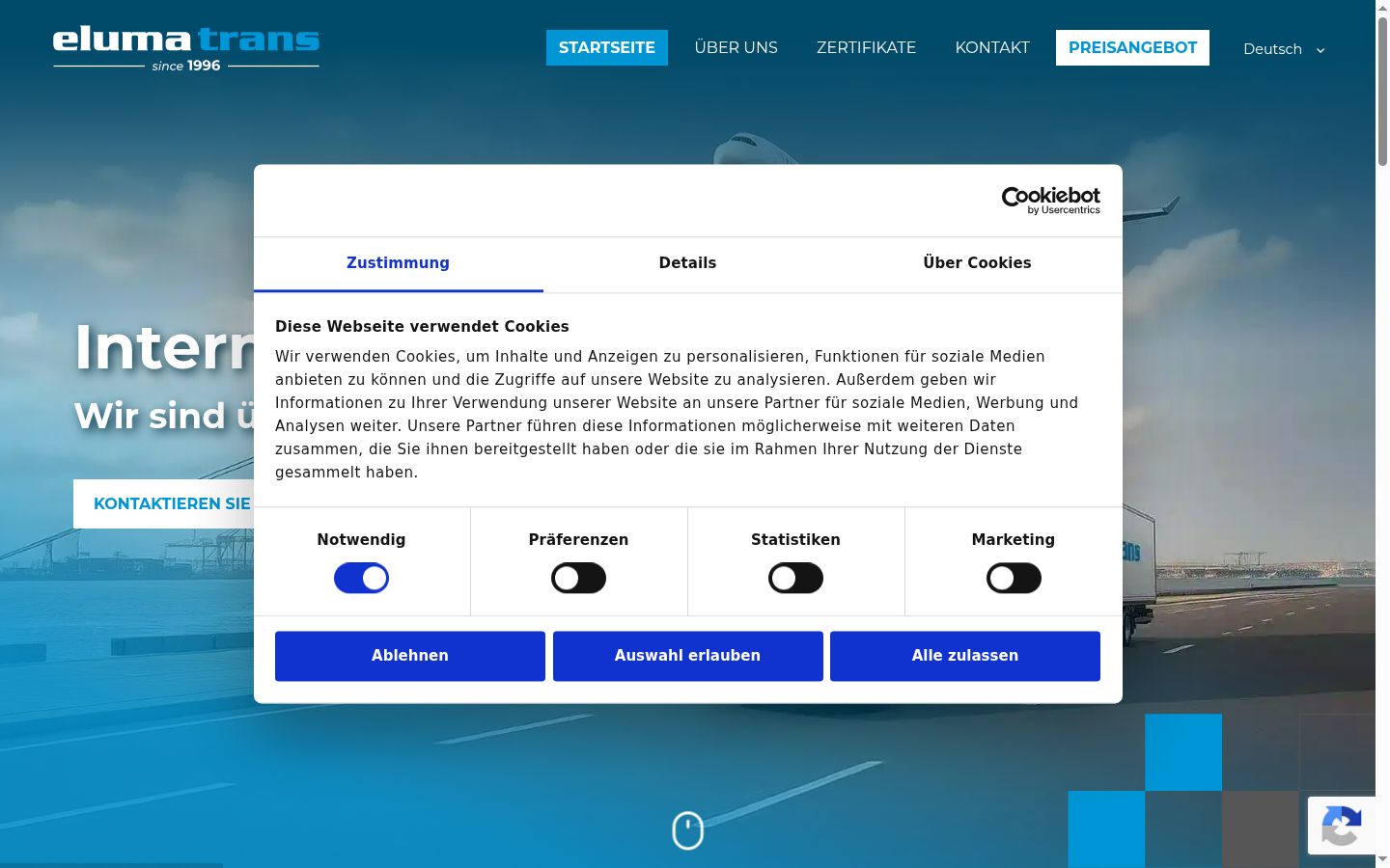Screenshot tal-banner tal-kunsens muri qabel kwalunkwe interazzjoni