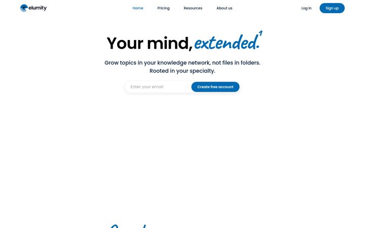 Screenshot of elumity.com