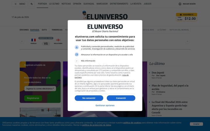 Captura de ecrã de eluniverso.com