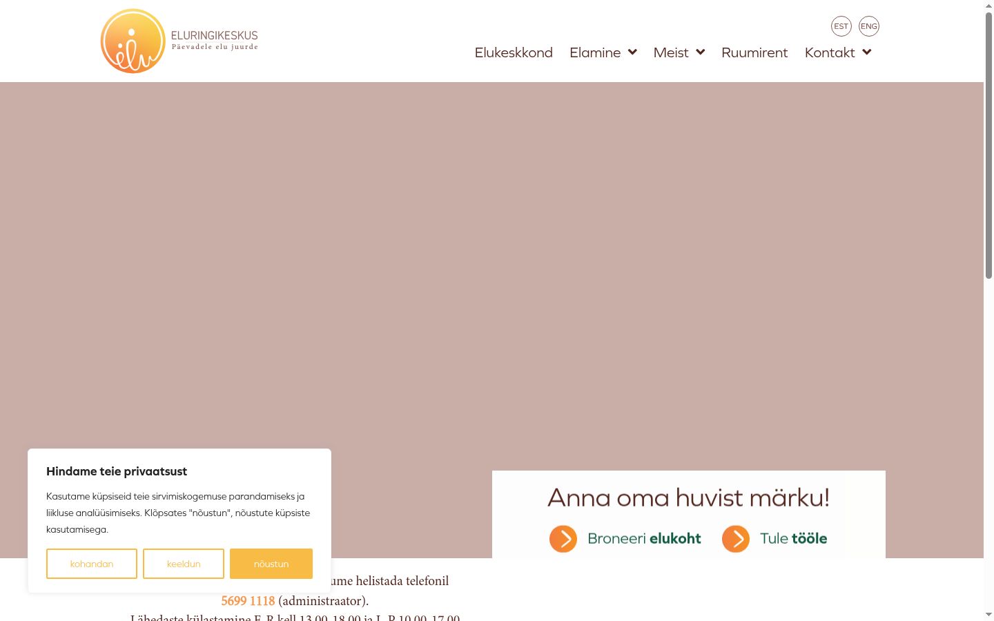 Screenshot of the consent banner shown before any interaction