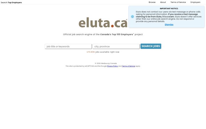 Screenshot of eluta.ca