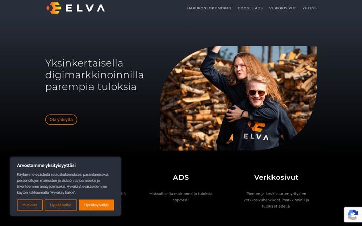 Screenshot of elva.fi