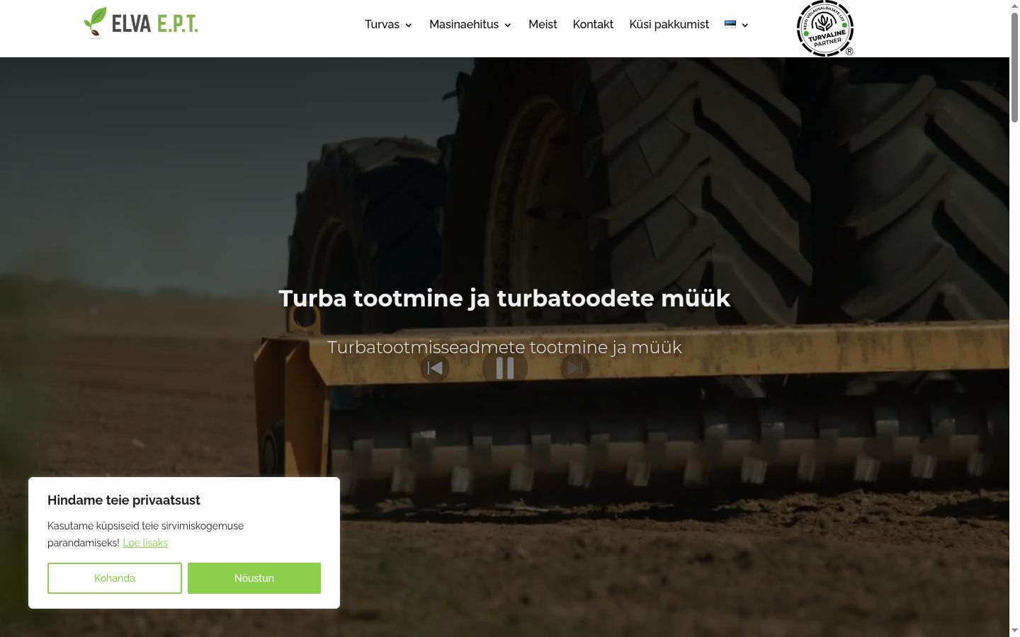 Screenshot of the consent banner shown before any interaction