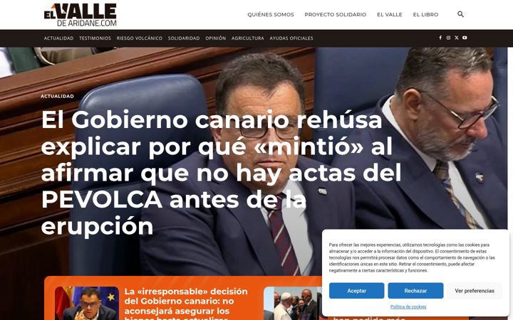 Screenshot of elvalledearidane.com