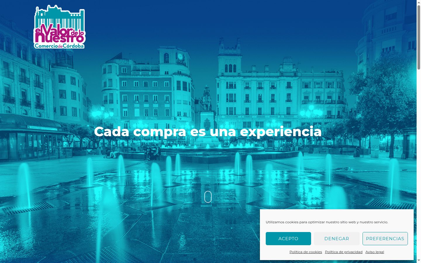 Captura de pantalla del banner de consentimiento mostrado antes de cualquier interacción