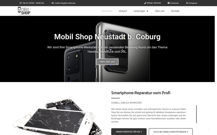 Screenshot of elvan-mobilshop.de