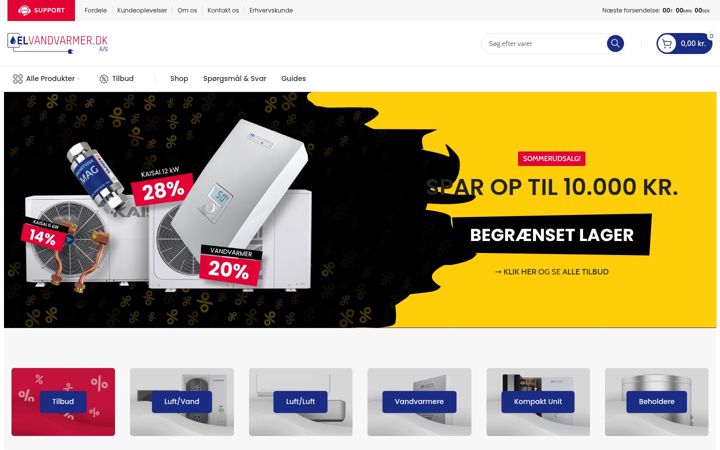 Screenshot ta' elvandvarmer.dk