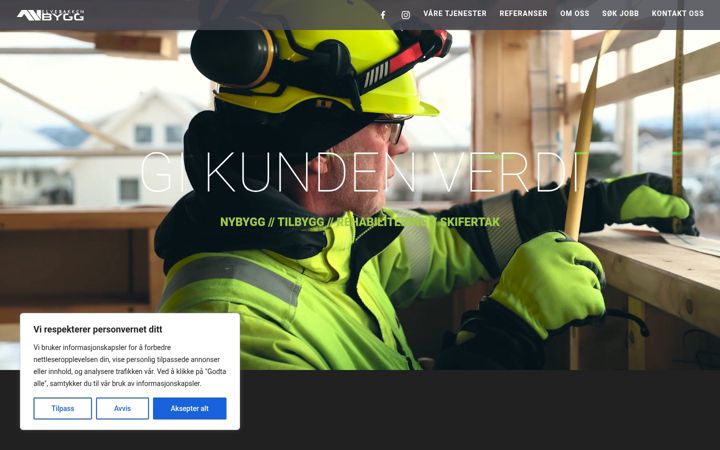 Screenshot van elvebakkenbygg.no