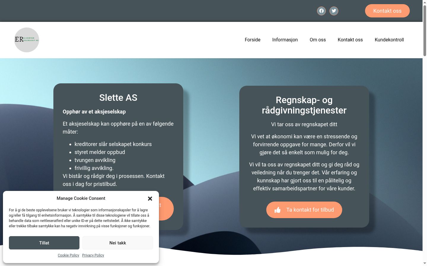 Ekraanipilt nõusolekubännerist, mida näidati enne mis tahes suhtlust