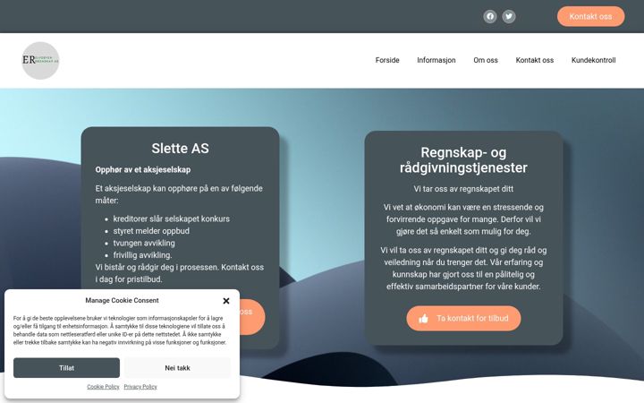 Screenshot van elvebyenregnskap.no