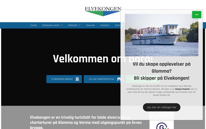 Screenshot van elvekongen.no