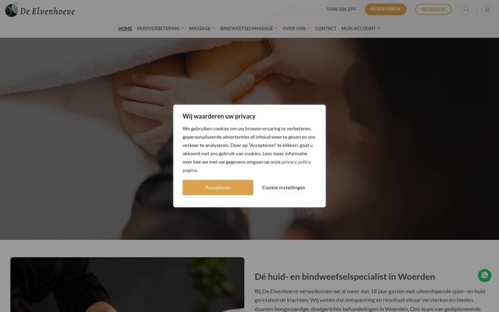 Screenshot ta' elvenhoeve.nl
