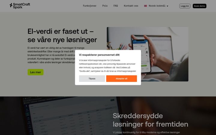 Screenshot van elverdi.no