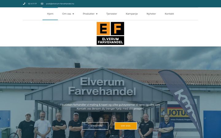 Screenshot van elverum-farvehandel.no