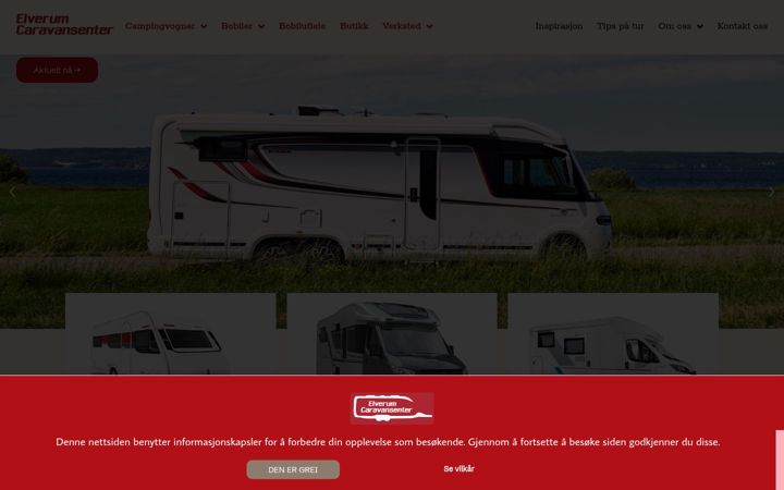 Screenshot van elverumcaravan.no