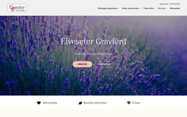 Screenshot van elvesetergravferd.no