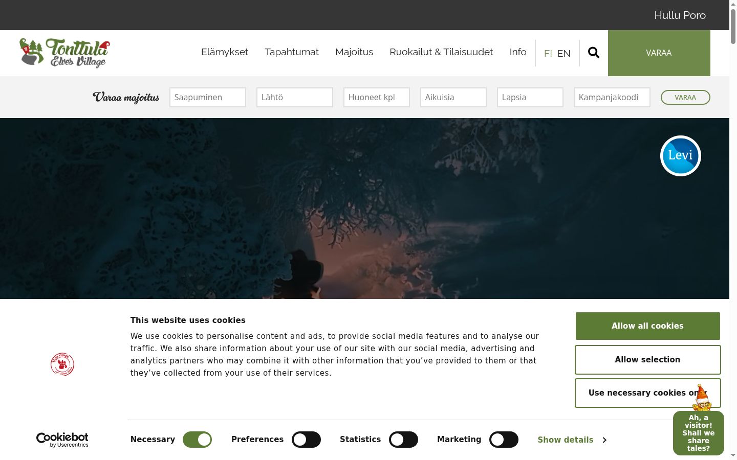 Screenshot of the consent banner shown before any interaction