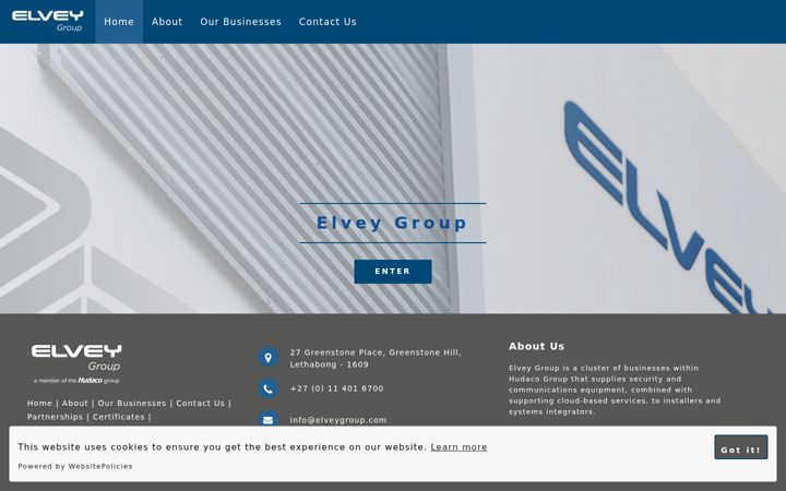 Screenshot of elveygroup.com