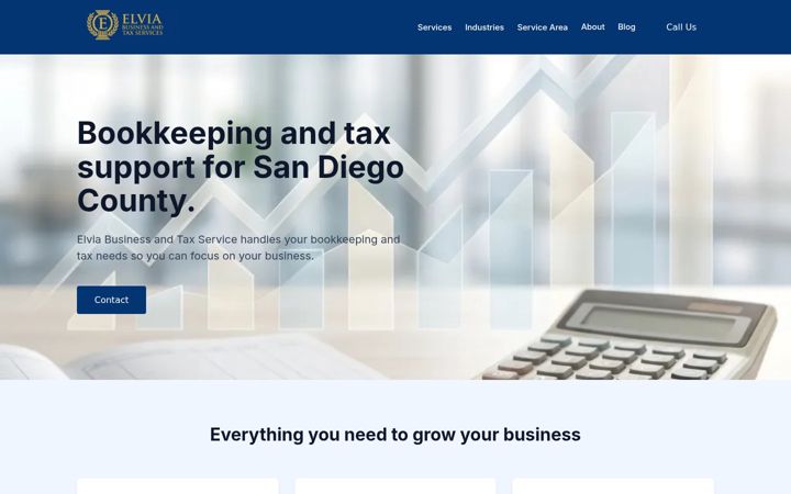 Screenshot of elvia-business-and-tax-service.com