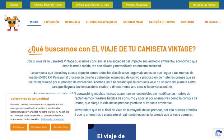 Snimka zaslona za elviajedetucamiseta.org
