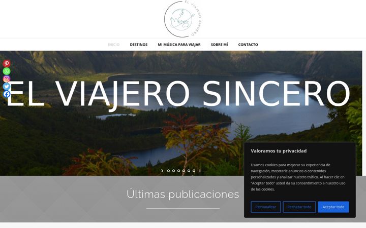 Screenshot of elviajerosincero.com