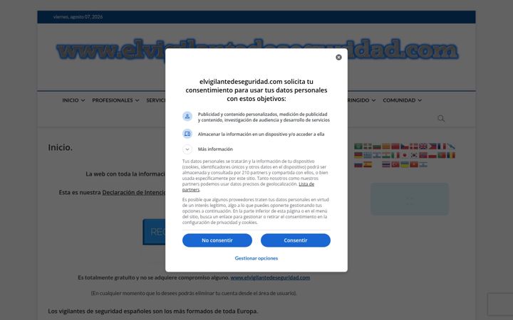 Screenshot of elvigilantedeseguridad.com