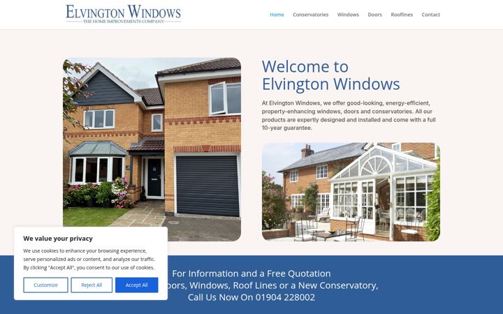 Screenshot von elvingtonwindows.co.uk