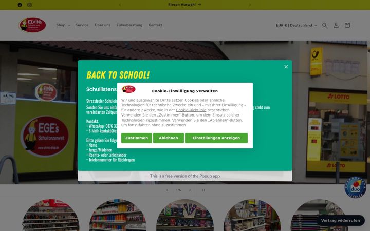 Screenshot of elvins-shop.de