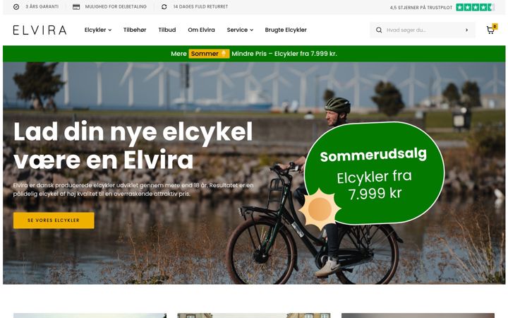 Screenshot di elviraelcykler.dk